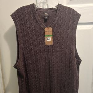 Dockers Men's Cable Knit Acrylic Gray Sweater Vest